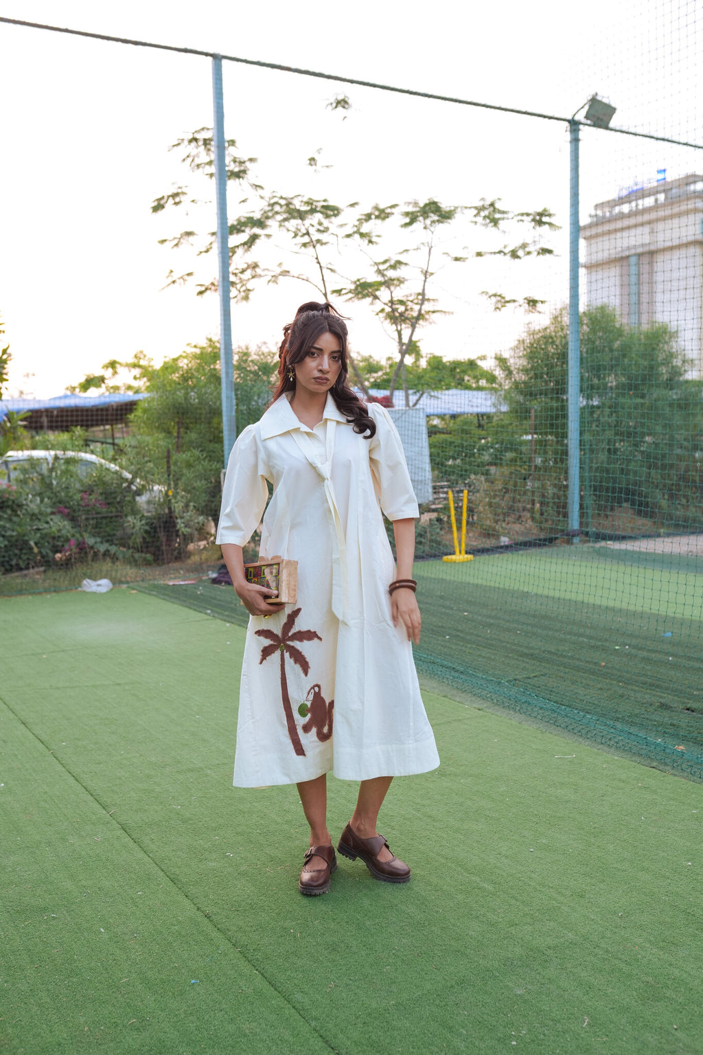 Monkey Poplin Dress