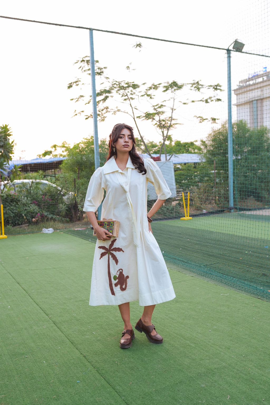Monkey Poplin Dress