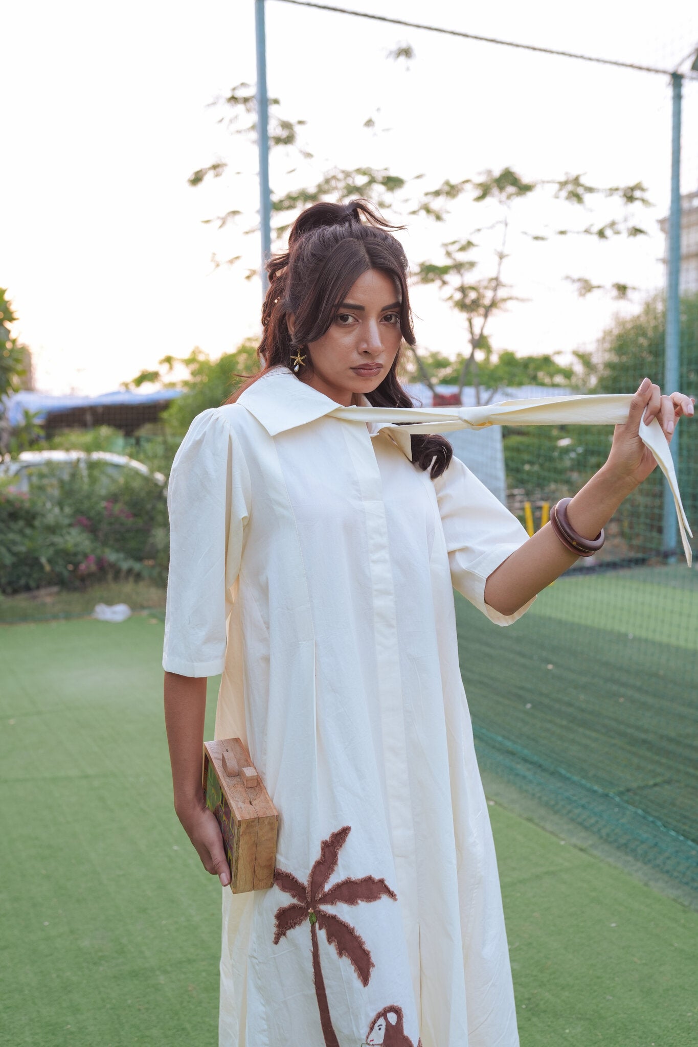 Monkey Poplin Dress