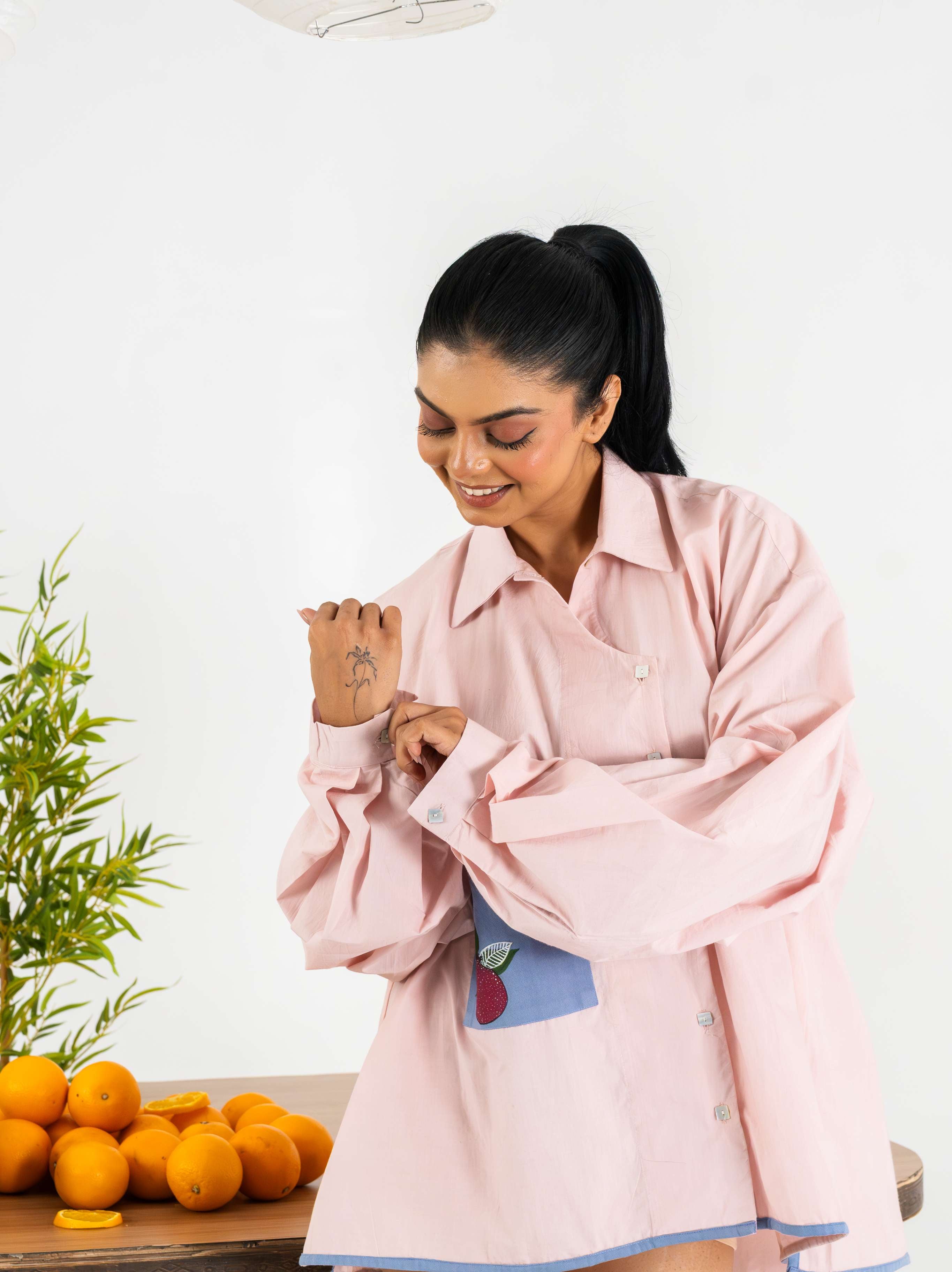 Blushing poplin shirt