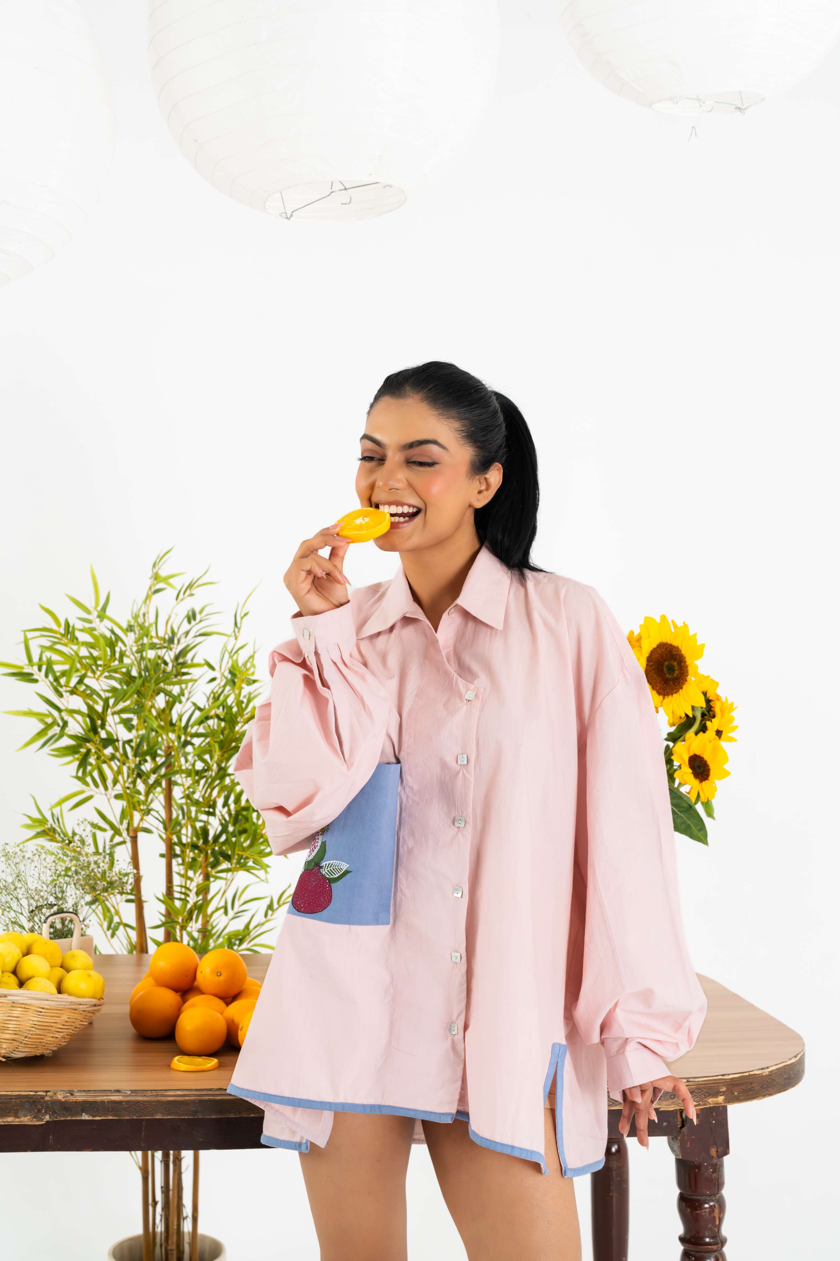 Blushing poplin shirt
