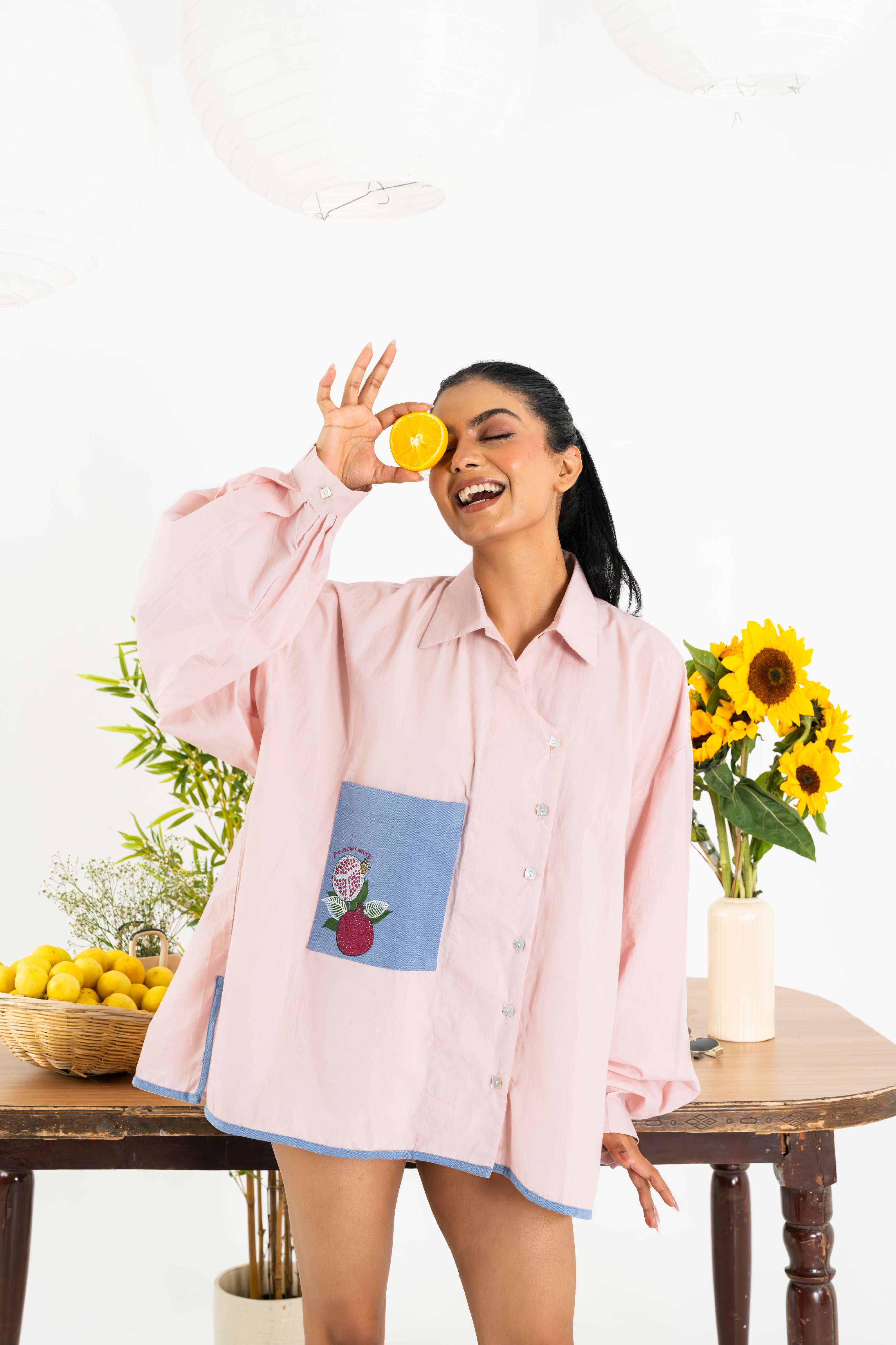 Blushing poplin shirt